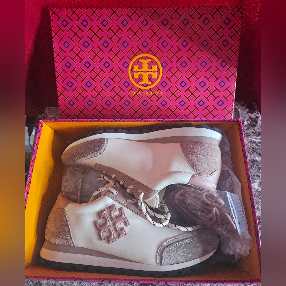 Tory Burch Vintage Nylon Sneaker Gressane Heroes Soft Shoes Pink 143468 Size 9.5 - Picture 3 of 8